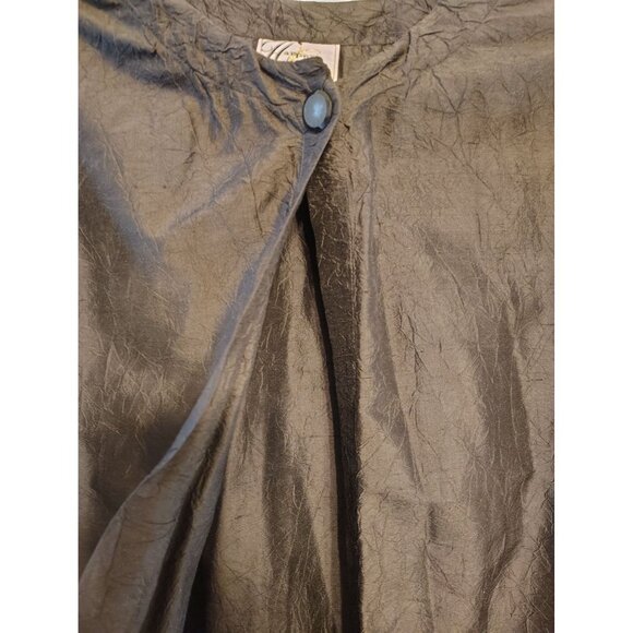 Harper Greer 100% Silk Medium Black Tunic Blouse Jacket, Lagenlook Art Oversized - Picture 2 of 5